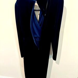 Evening velvet mid length dress.